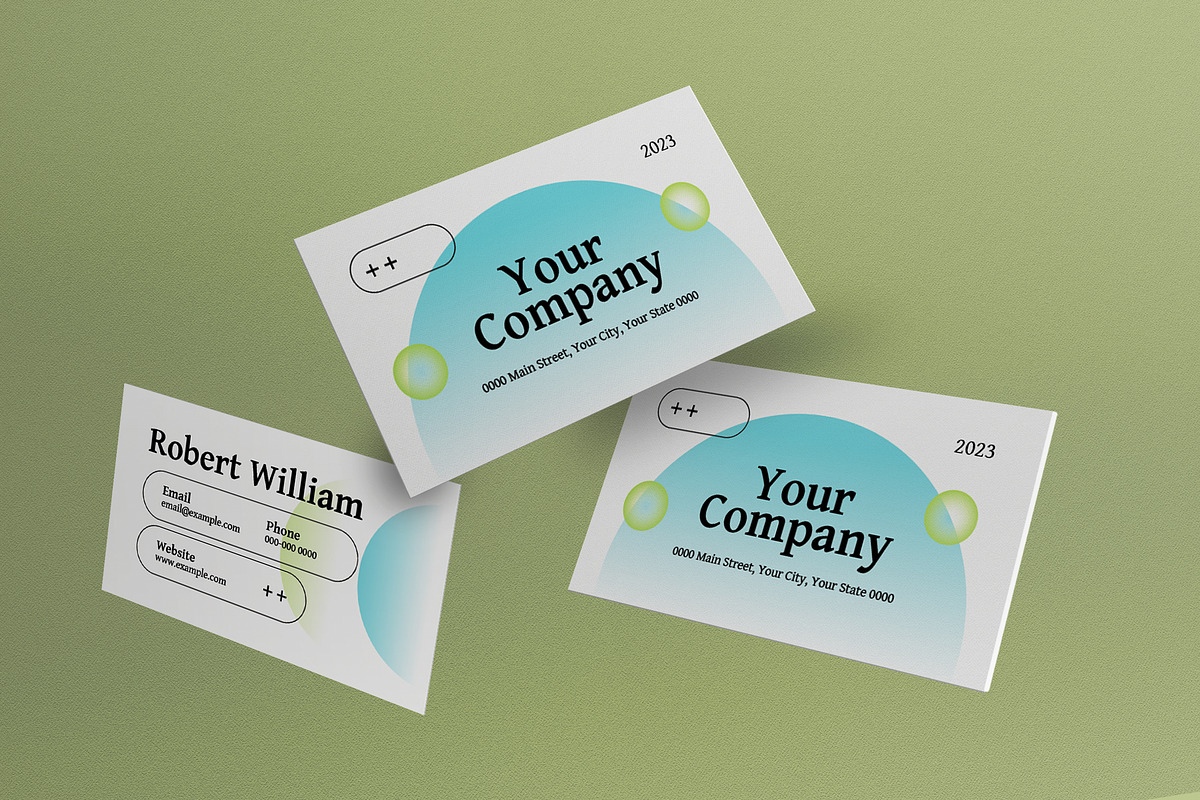 Gradient Geometric Business Card, a Business Card Template by graphicook (Photo 1 of 3)