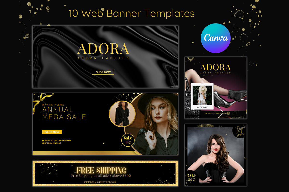 DIY Website Shopify Banner Tempates, a Landing Page Template by Meoww_Design (Photo 1 of 5)