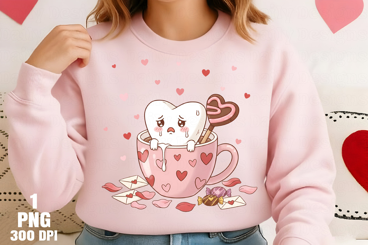 Sad Kawaii Heart in Valentine Mug PN, an Illustration by Daily.Designs (Photo 5 of 5)