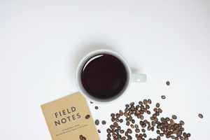 Coffee Beans & Notebook