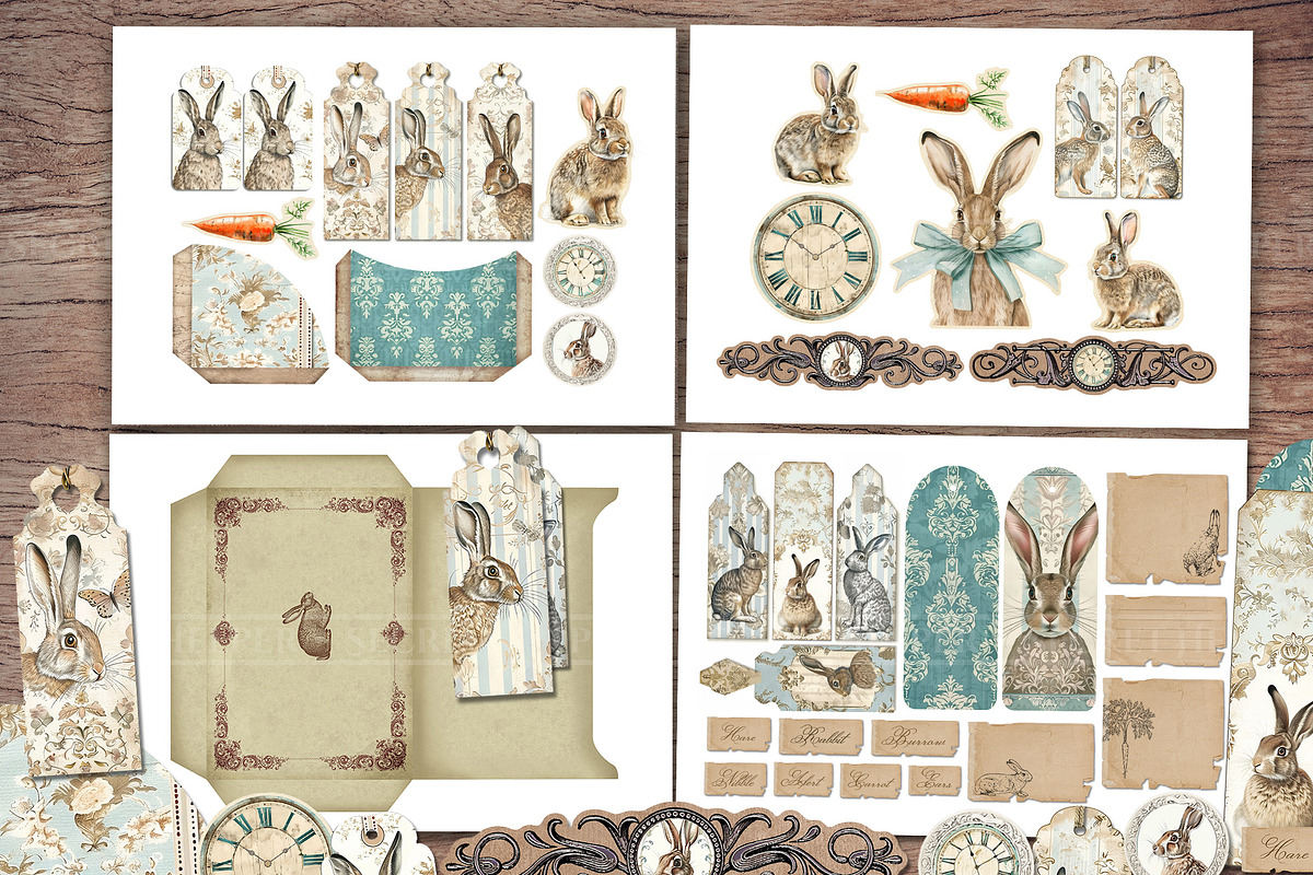 Rabbit Scrapbook Kit, an Animal Illustration by Secret Helper (Photo 4 of 8)