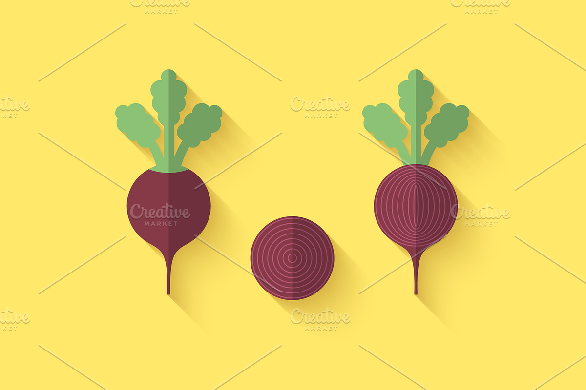 Flat Vegetables Set, an Illustration by Alex Serada (Photo 7 of 17)