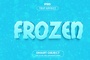 Frozen 3D Editable Psd Text Effect