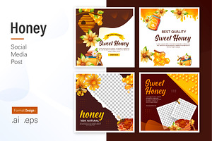 Honey Social Media Post Design