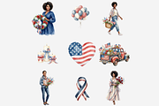 Watercolor Memorial Day Clipart, a Person Illustration by Tanya Kart (Thumbnail 3 of 11)