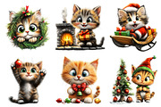Whimsical Christmas Cat Clipart, an Illustration by Daily.Designs (Thumbnail 4 of 5)