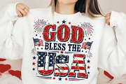 Coquette Striped God Bless the USA, a Seasonal Illustration by DreamCafeArt (Thumbnail 1 of 6)