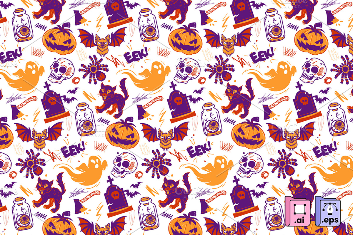Spooky Halloween Icons Pattern, a Pattern Graphic by MISS CHATZ (Photo 3 of 3)
