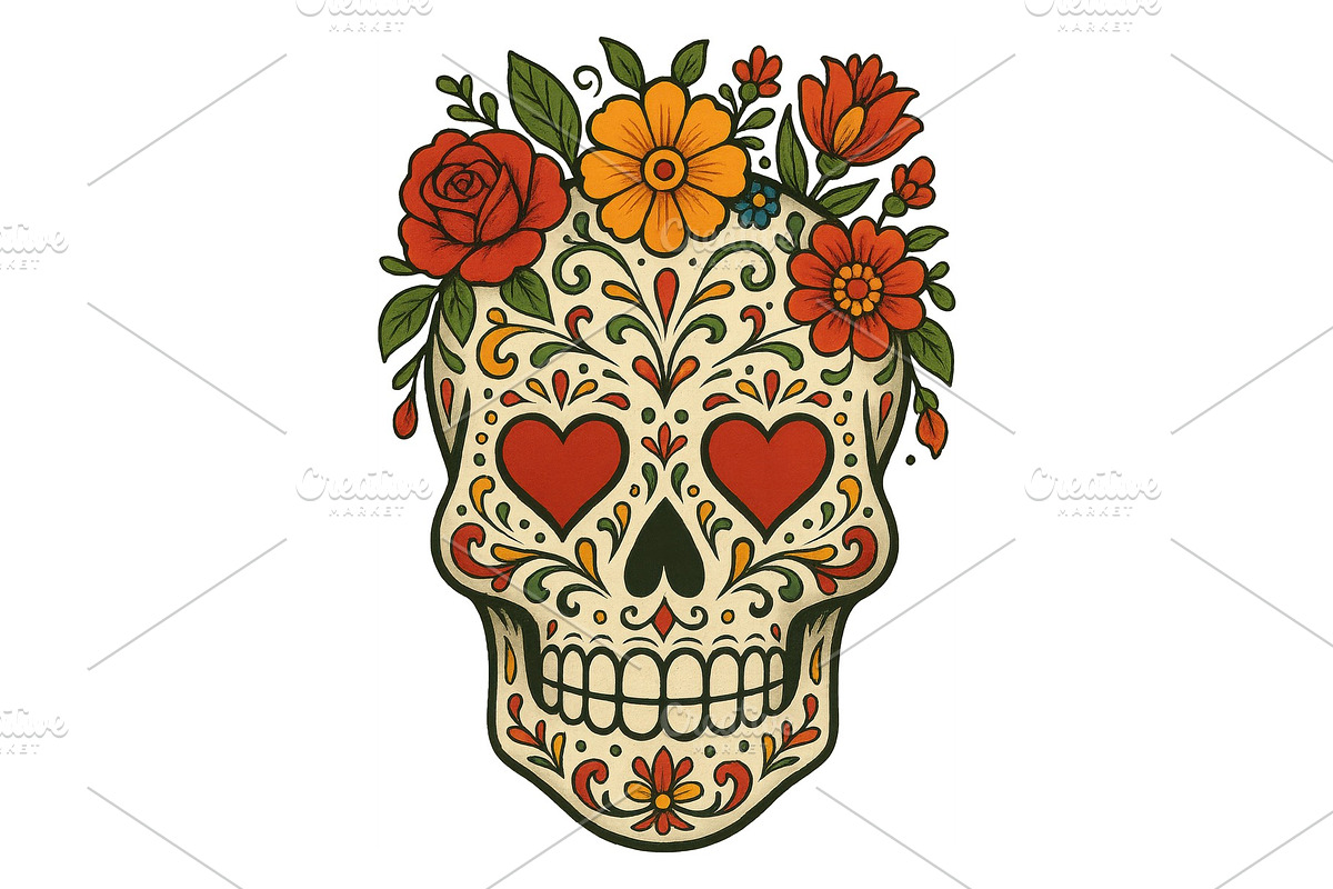 Sugar Skull Wall Art Day of the Dead, a Background Graphic by LaseredNinja (Photo 1 of 7)