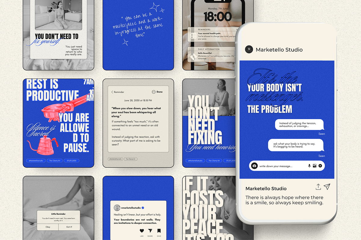 Quotes & Affirmations Canva Template, a Social Media Template by Marketello Studio (Photo 3 of 5)