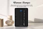 100 Woman Procreate Stamps, a Brush Add-On by Painter Creative Books (Thumbnail 2 of 9)