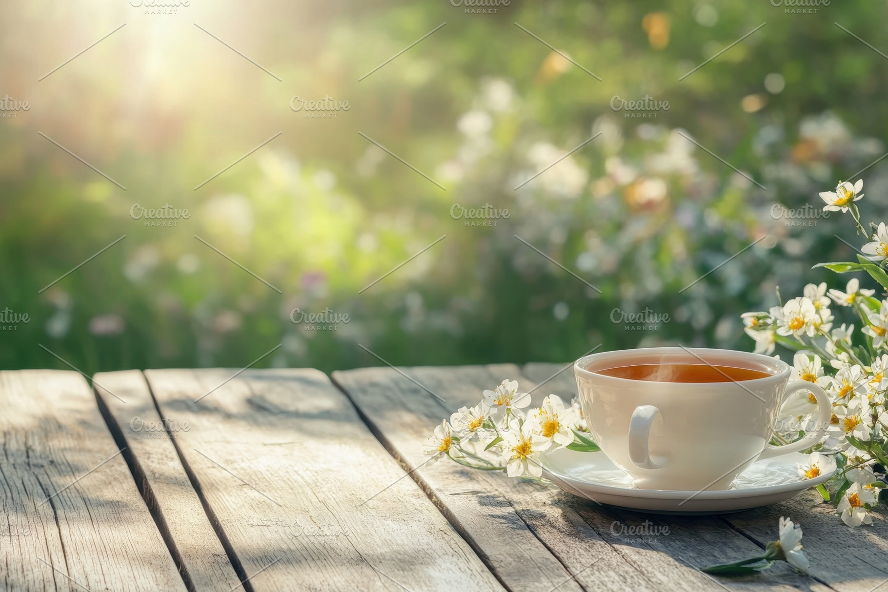 Enjoying a warm cup of tea in a bloo, a Photo by Iftikhar Alam