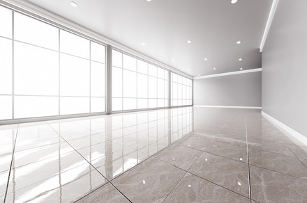 Modern empty office interior with big windows featuring office, modern, and, an Architecture Photo by Photocreo Michal Bednarek