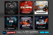 Bundle: 9 Halloween Banners (PSD), a Social Media Template by PixelsDesign (Thumbnail 1 of 4)