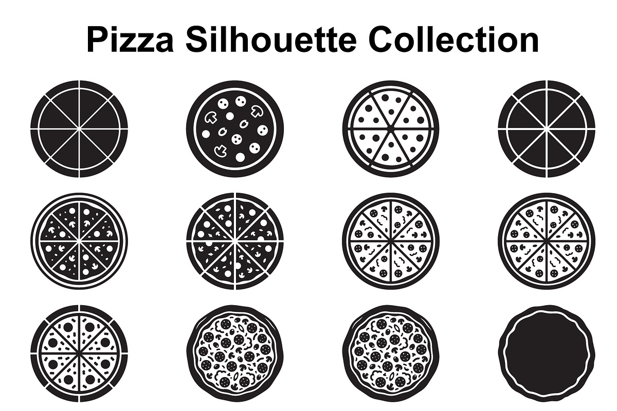 Pizza Slice Silhouette Shapes, an Object Graphic by Designs_River (Photo 1 of 3)