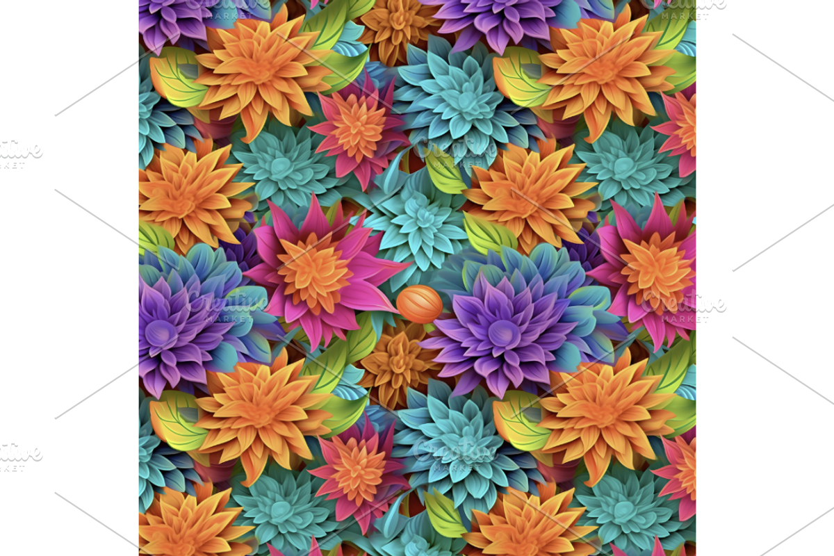 3D Seamless Floral Backgrounds, a Plants & Tree 3D Model by RobinElkthunder (Photo 6 of 10)