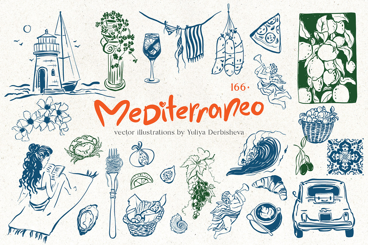 Mediterranean illustration Dolce, an Object Illustration by Yuliya Derbisheva (Photo 1 of 15)