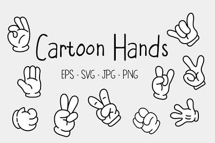 Cartoon Hand Set Illustrations