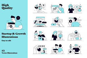 Startup & Growth Vector Illustration, a Technology Illustration by Creative Graphics
