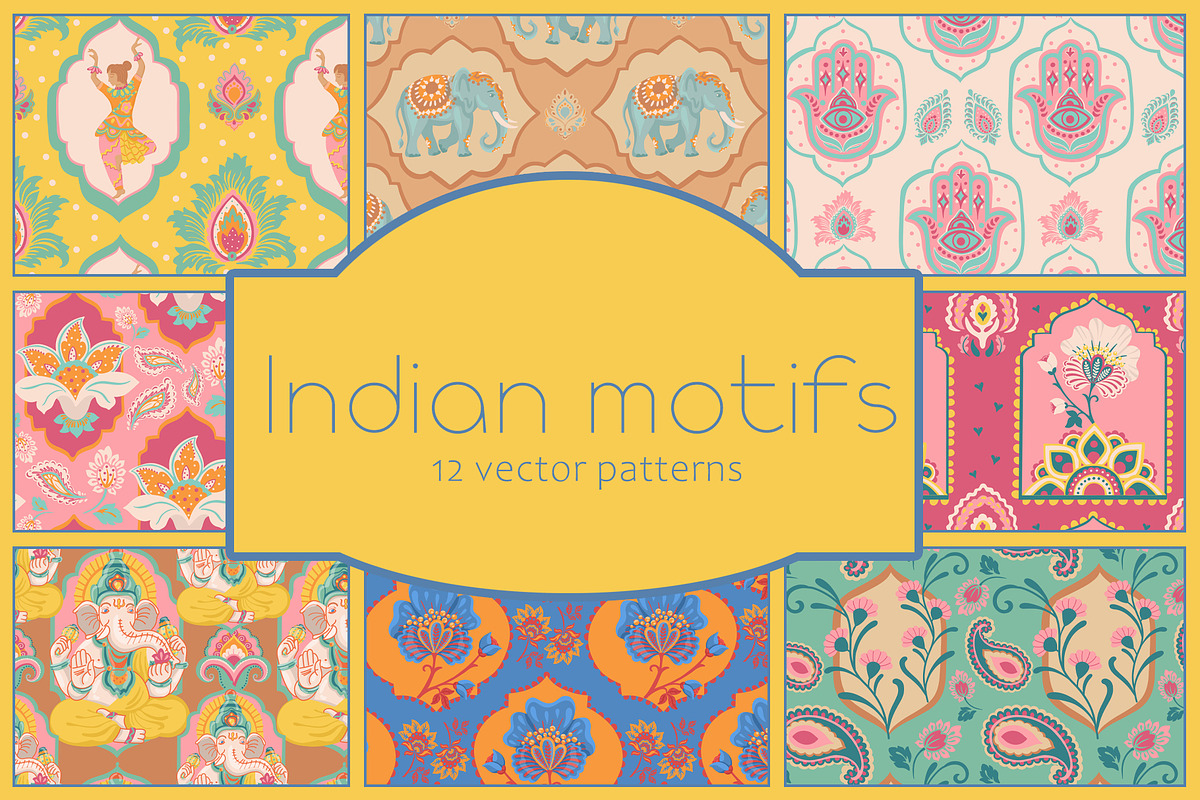 Indian vector patterns, a Pattern Graphic by Carpet Tapete Pretzel (Photo 1 of 25)