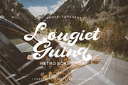 Lougiet Guina - Retro Script Font, a Script Font by Dhabee (Thumbnail 1 of 16)