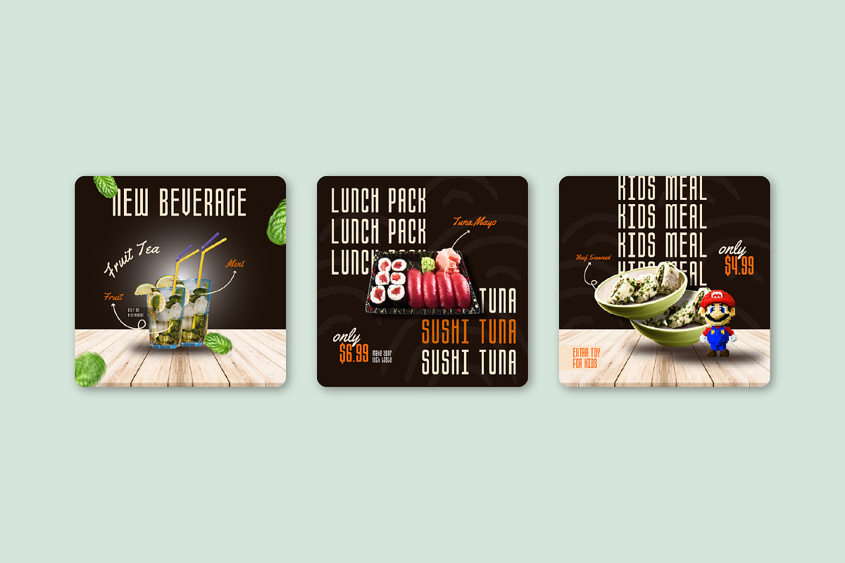 Japanese // Food Social Media Kit, a Design Template by SecondBrain Store (Photo 2 of 9)