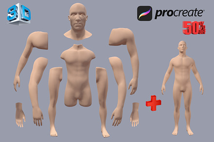 3D Model Male for Procreate App, a Characters & Person 3D Model by Shorty Graphics Shop