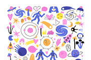 COSMIC LOVE: clipart, cards, pattern, a Seasonal Illustration by Elliko shop (Thumbnail 2 of 11)