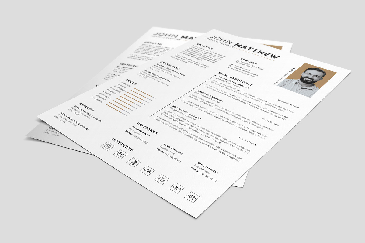 Clean Resume CV preview 3