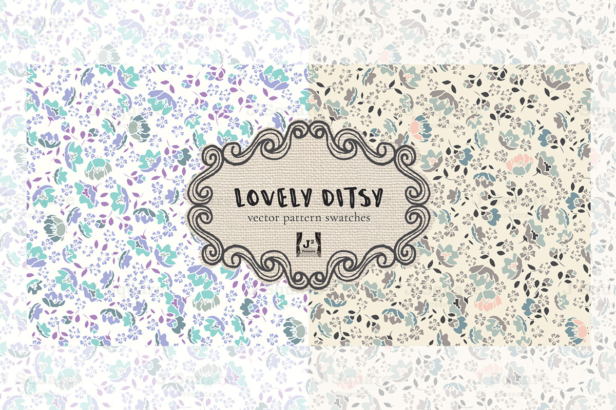 Lovely Ditsy Floral Vector Swatches