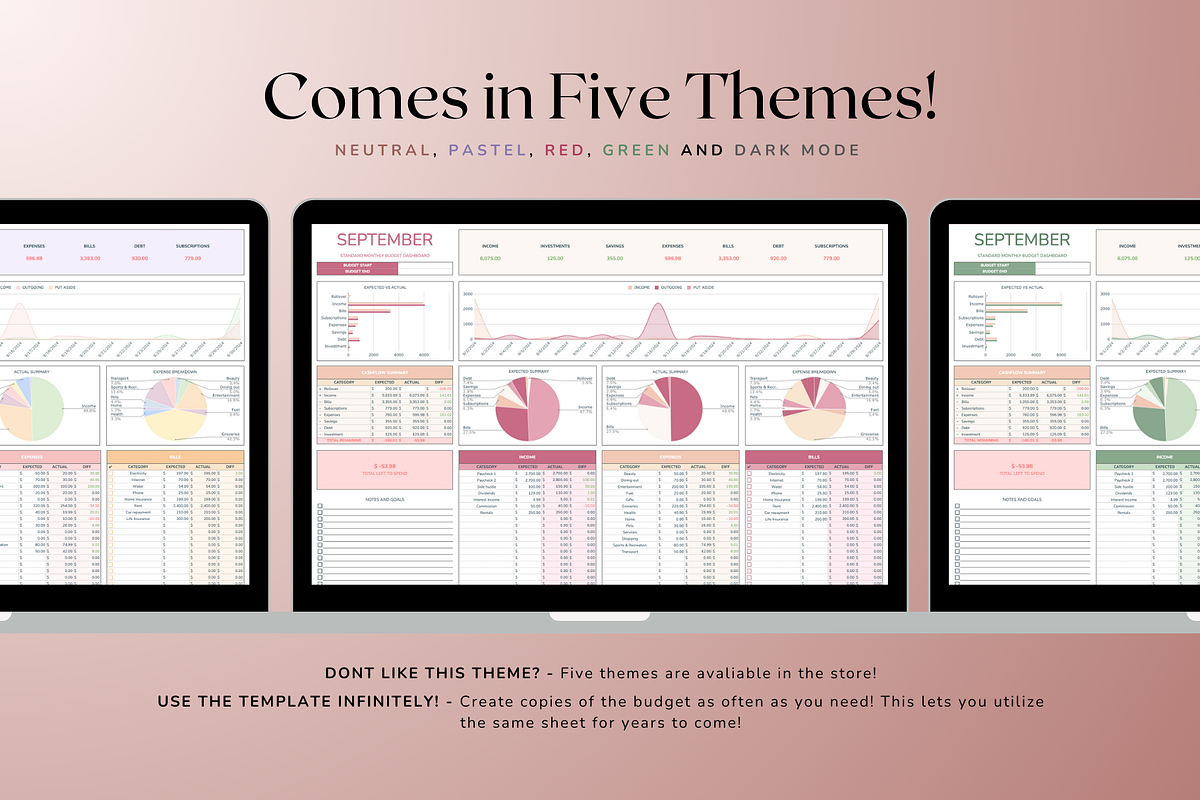 Standard Monthly Budget - Neutral, a Templates & Theme by The Creative Plans co (Photo 2 of 10)
