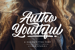 Autho Youthful - Handwritten Font, a Script Font by Ainun Jinan