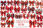 Red Coquette Christmas Bow Bundle, an Illustration by SinaCreation (Thumbnail 1 of 7)