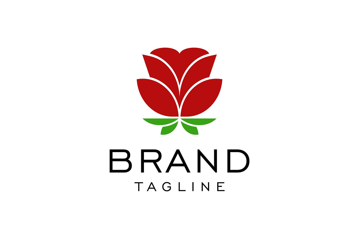 Rose Flower Silhouette Leaves Logo, a Branding & Logo Template by Buqancreative