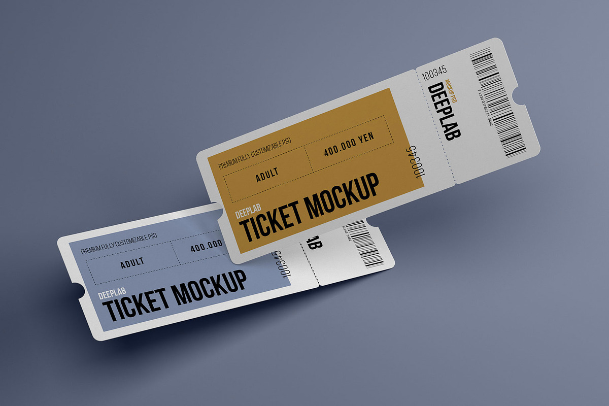 Tickets Mockup Set - 17 styles, a Print Template by Deeplab (Photo 5 of 20)