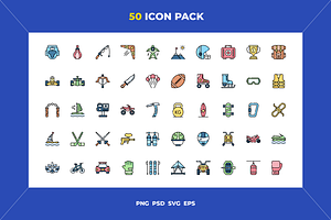 Extreme sports icons, an Outline Icon by Wencory