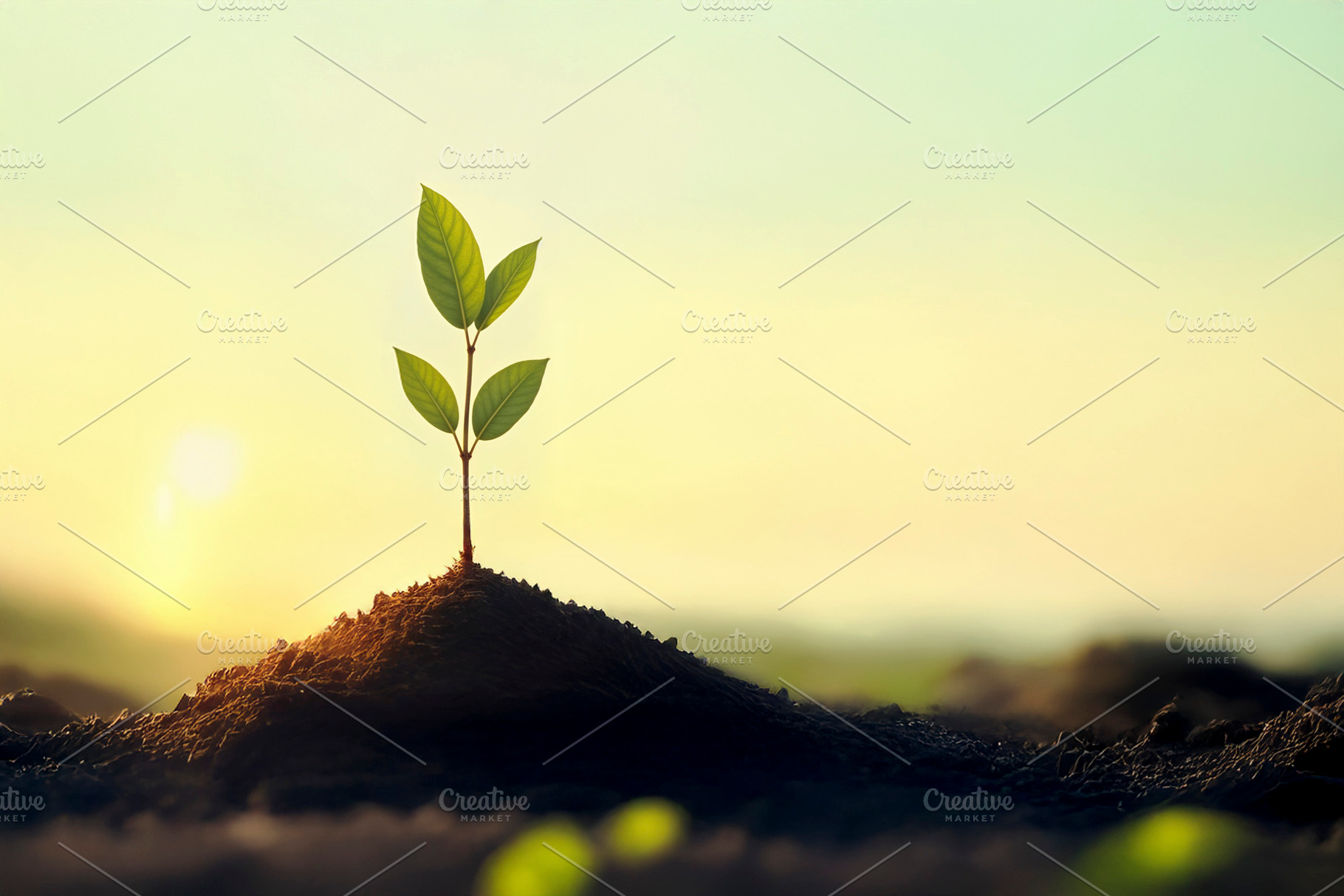 Lone sapling growing, a Photo by rarrarorro