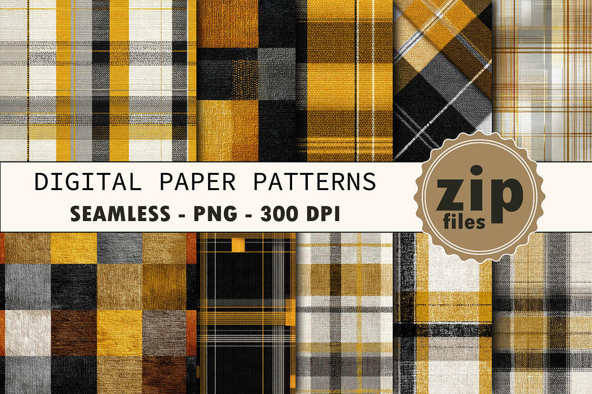 Seamless Yellow Plaid Pattern, a Texture Graphic by CitraGraphics (Photo 1 of 7)