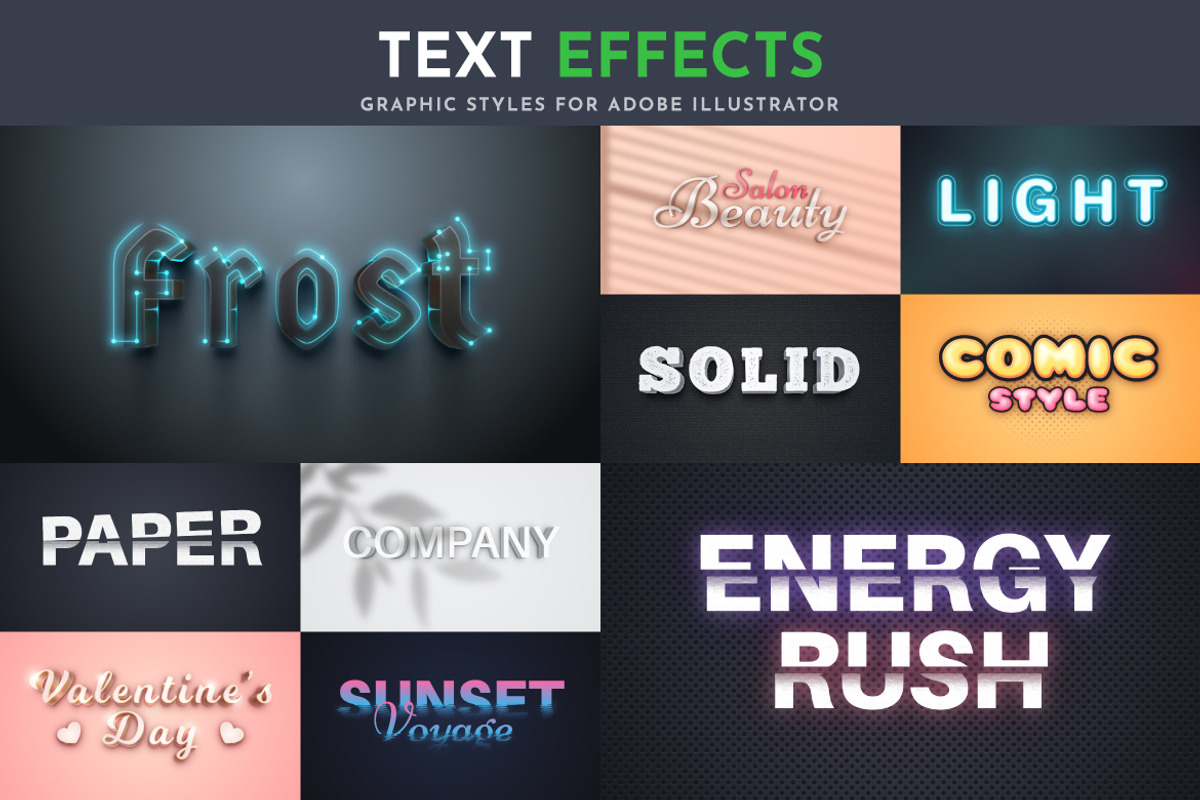 100 Vector Text Effects | Part 2, a Layer Style Add-On by rwgusev (Photo 4 of 11)
