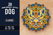 Dog 3D Mandala - SVG laser cut files, an Object Graphic by Arshad Ali (Thumbnail 1 of 8)