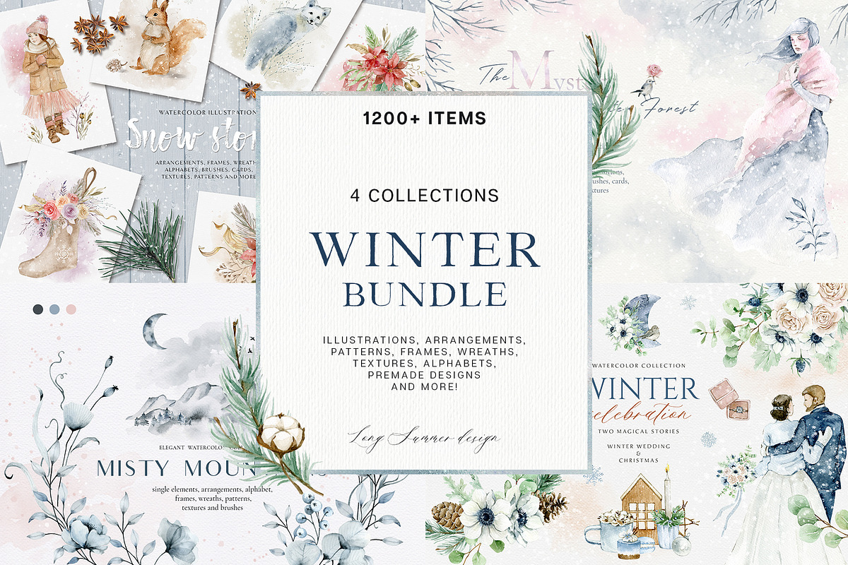 WINTER & CHRISTMAS bundle, an Animal Illustration by long summer (Photo 1 of 61)