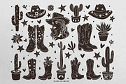 West Dreamer vector linocut graphics, an Object Graphic by DariSmartArt (Thumbnail 12 of 15)