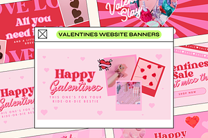 Retro Valentines Web Banners, a Marketing Template by The Pixel Palace