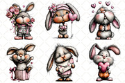 Whimsical Valentine Bunny Clipart, an Illustration by Black Bird Studio (Thumbnail 4 of 6)