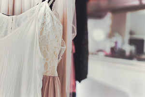 Clothes hanging stock photo containing beauty and fashion