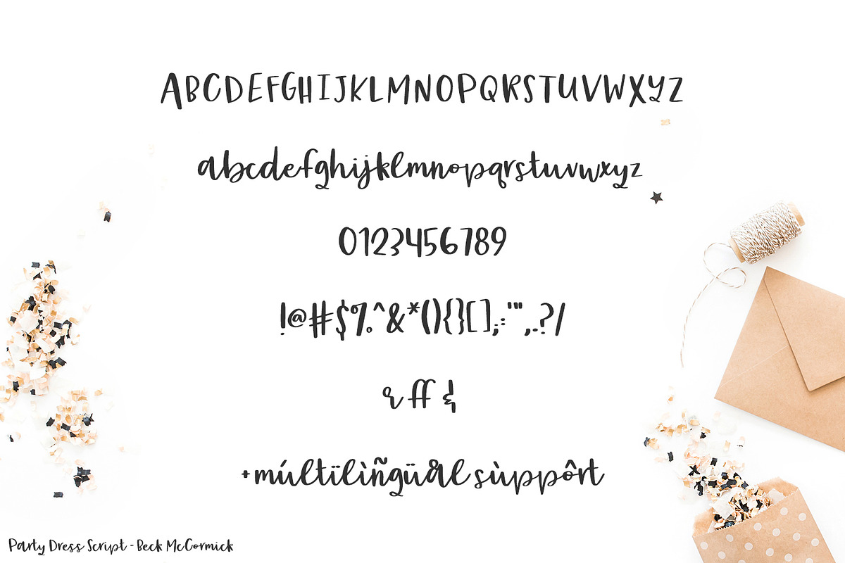 Party Dress Script, a Script Font by Beck McCormick (Photo 8 of 8)