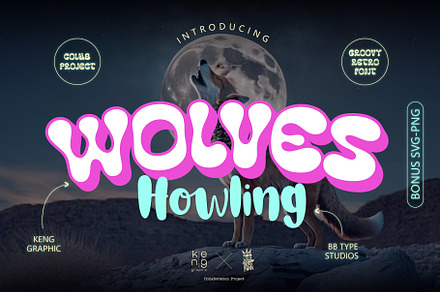 Wolves Howling Font, a Handwritten Font by KengGraphic