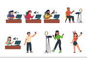 Content Streamer Illustration Set, a Templates & Theme by studiogstock (Thumbnail 1 of 3)