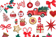 Watercolor CHRISTMAS BUNDLE 100 PNG, a Seasonal Illustration by PatternPalette (Thumbnail 5 of 5)
