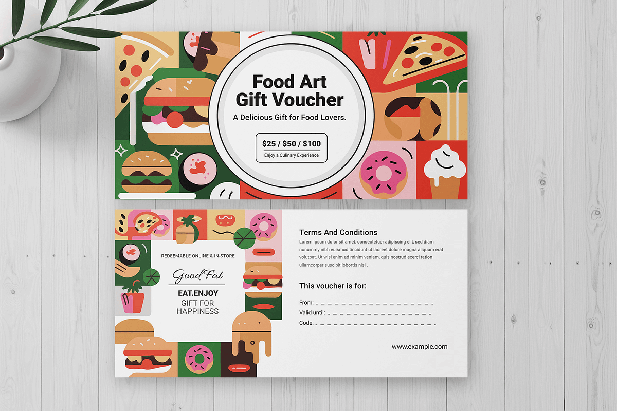 Food Gift Voucher Design, a Card Template by MightyDesign (Photo 1 of 6)